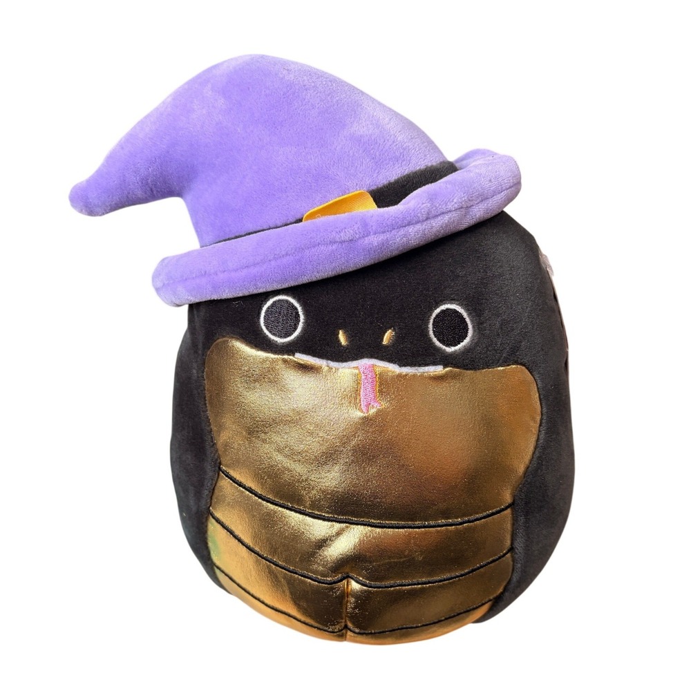 Squishmallows 10 Inch‎ Fabi the Black Snake with Witch Hat Halloween Plush NWT
